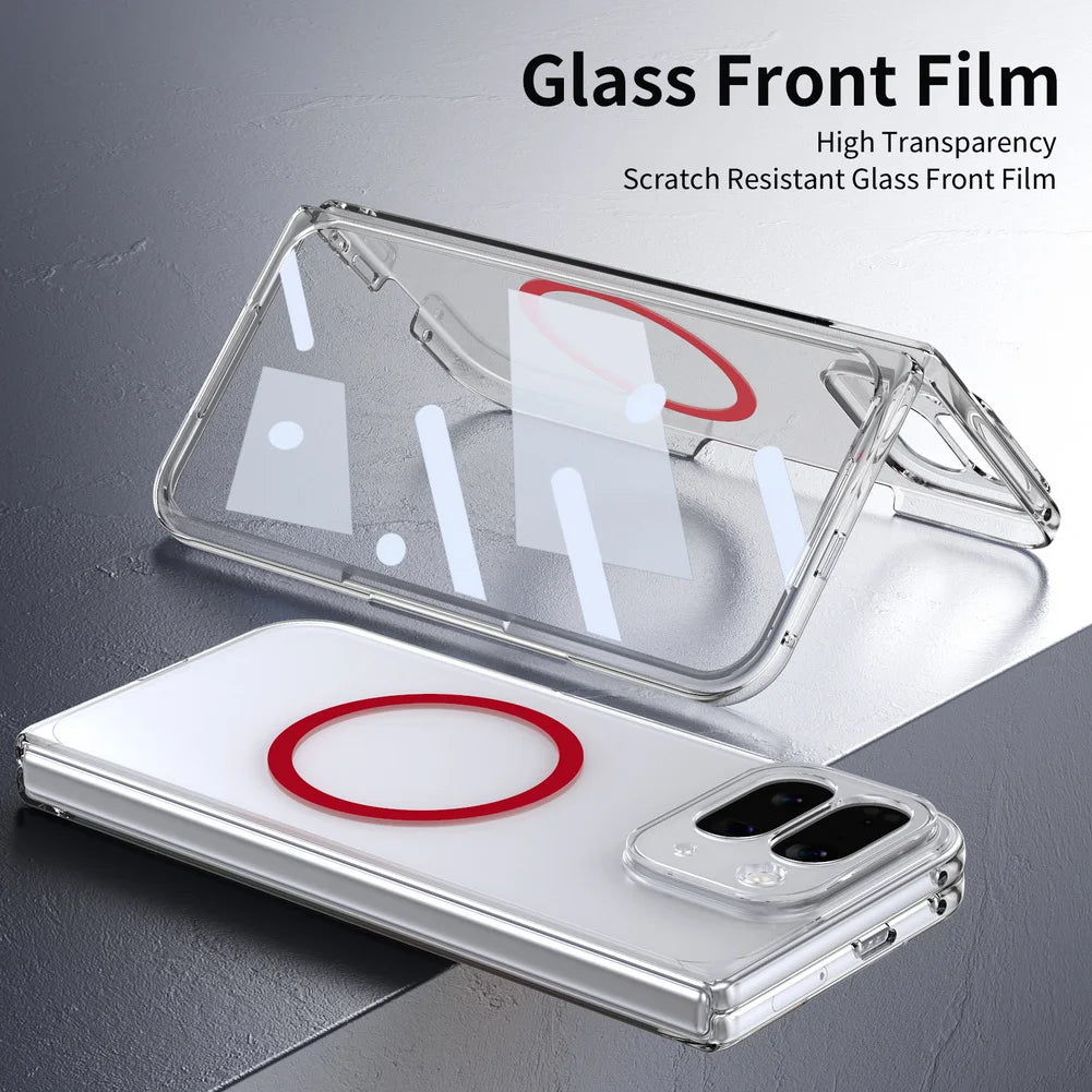 Metal Camera Edge Buttons Magnet Adsorption Tempered Glass Protect Case For Google Pixe 10 Pro Fold pixel10 fold Back Cover