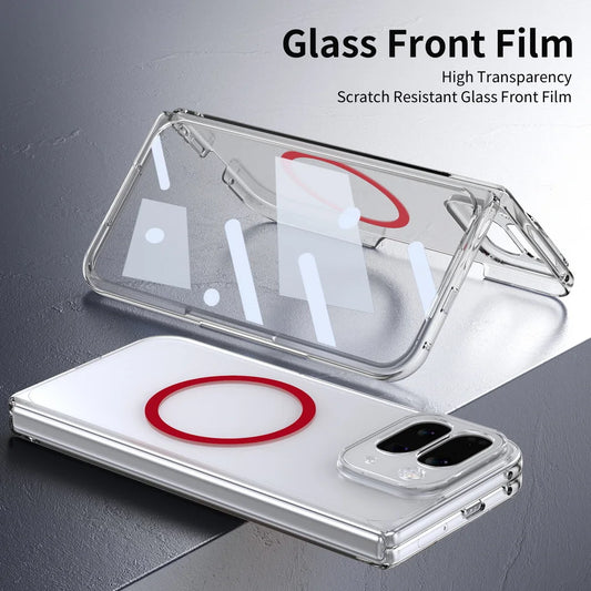 Metal Camera Edge Buttons Magnet Adsorption Tempered Glass Protect Case For Google Pixe 10 Pro Fold pixel10 fold Back Cover