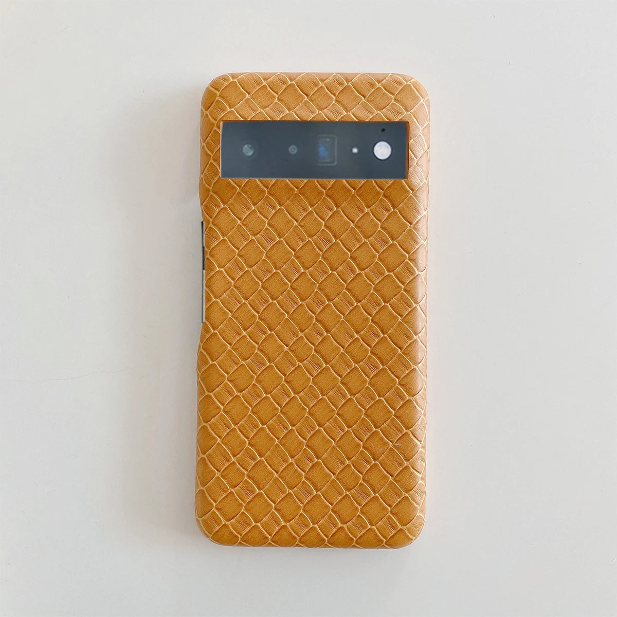 Luxury Leather Phone Case For Google Pixel 8 7 6 Pro 7a 6a 4a 5 4 XL Simple Fashion Woven Plaid Pattern Cover