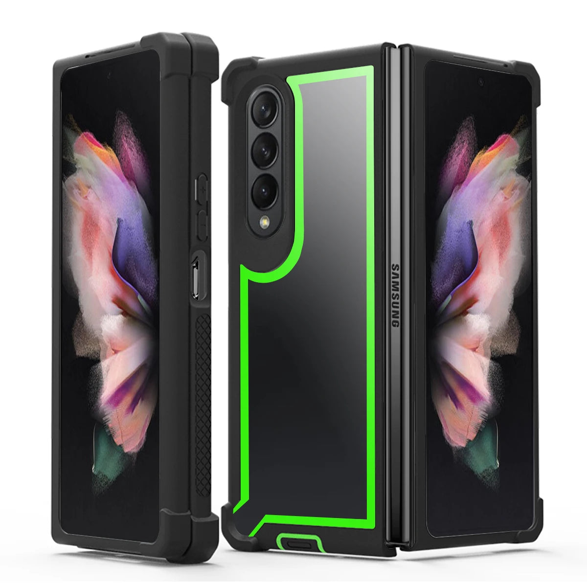 Military Grade Airbags Protection Defender Cover for Galaxy Z Fold 6/Z Fold 5/Z Fold 4/Z Fold 3 Shockproof Heavy Duty Armor Case