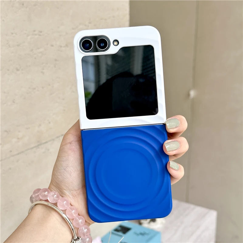 Color Collision Magnetic Phone Case For Samsung Galaxy Z Flip 7 6 5 4 3 Z Flip6 Flip7 Cover with Magsafe Stand Girp Cute Cases
