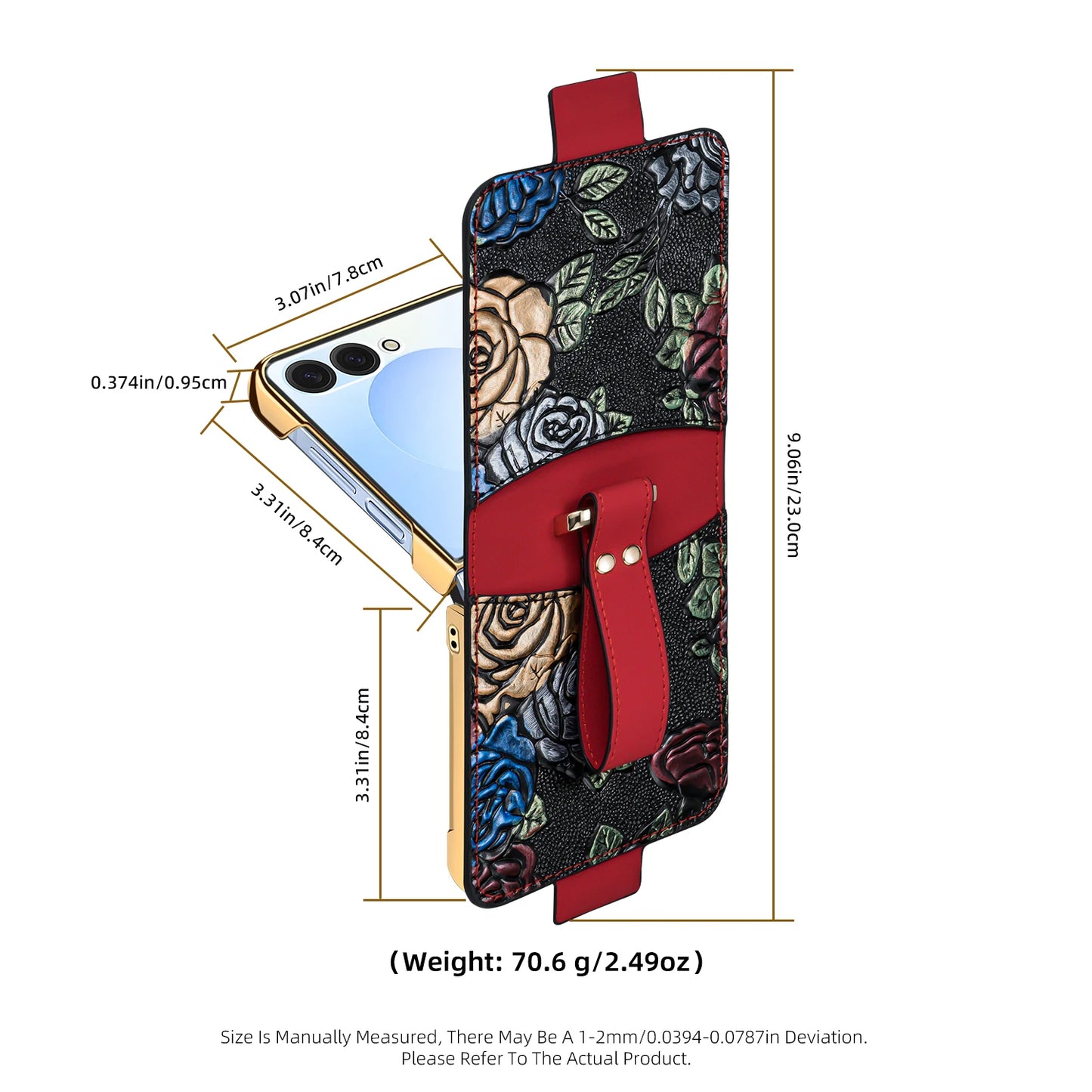 3D Relief Painting Design PU Leather Phone Case for Galaxy Z Flip 7/6/5/4/3 with Card Slots And Wrist Strap&Screen Protector