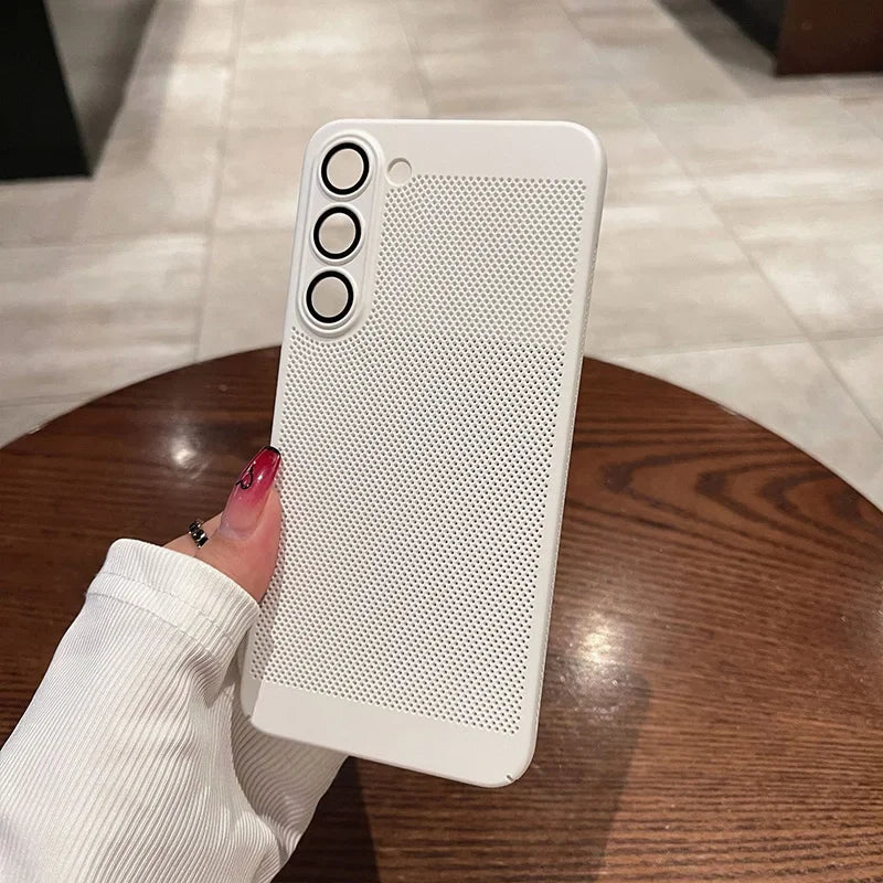 Breathable Heat Dissipation Cooling Case For Samsung Galaxy S25 S24 UItra S23 S22 S21 Plus PC Hard Back Cover