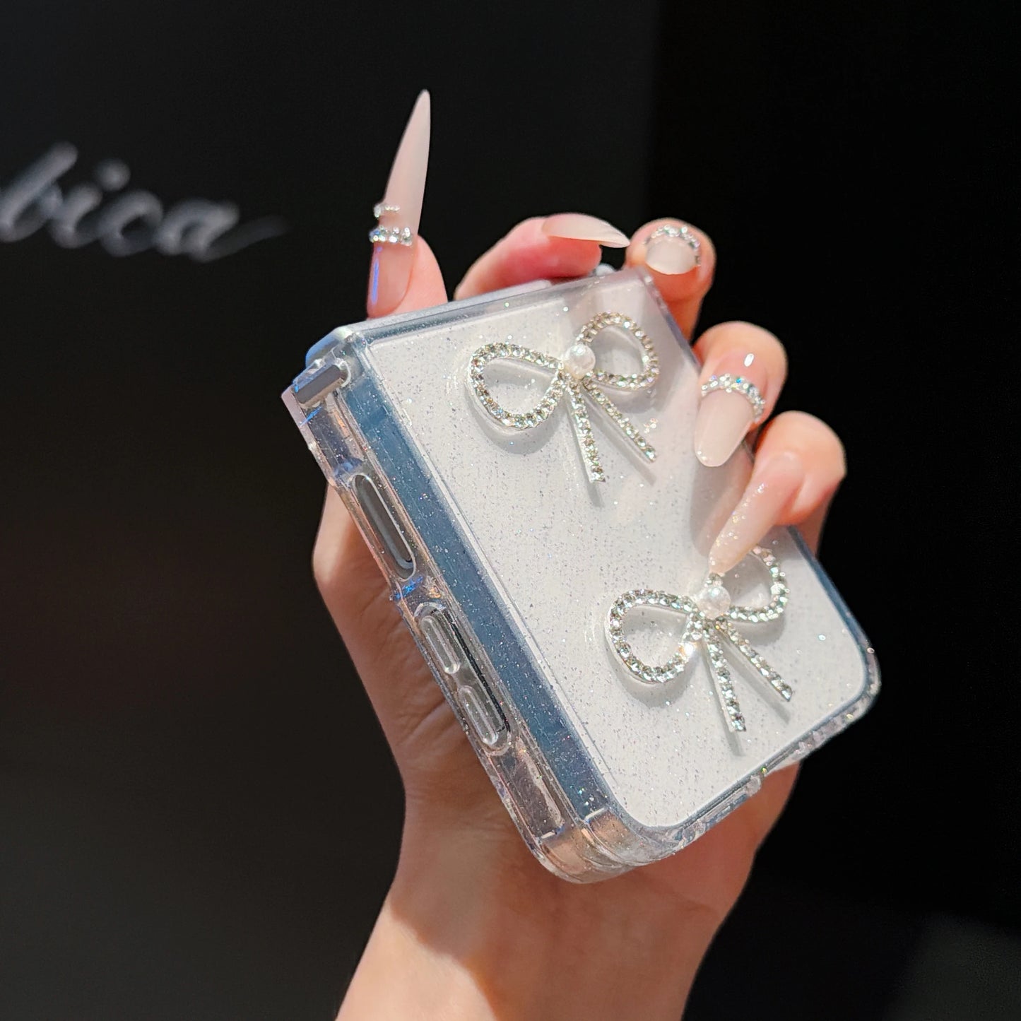 for Motorola Razr 70 60 50 Ultra 40 60Ultra 70Ultra Korean 3D Glitter Rhinestone Bowknot Fold Case Shockproof Soft Cover