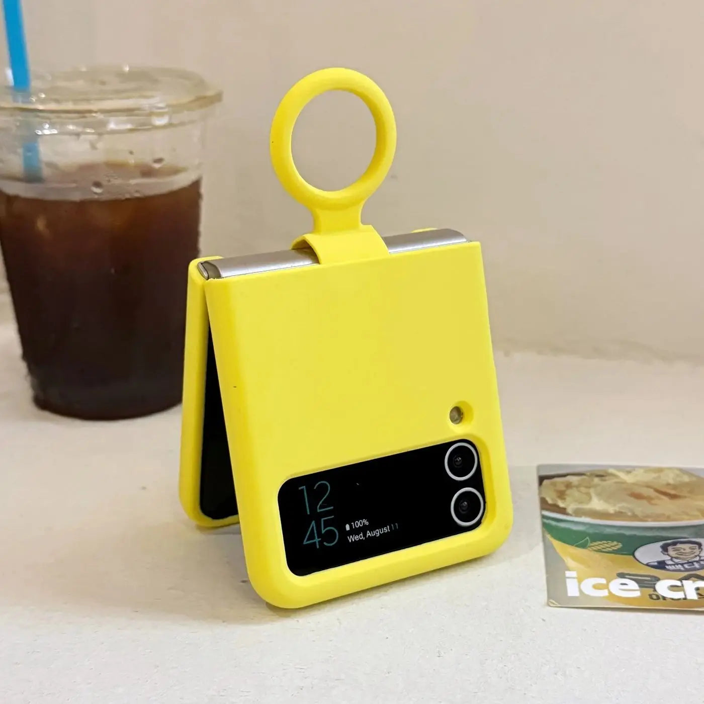 Ring Holder Matte Liquid Silicone Protective Cases For Samsung Galaxy ZFlip4 ZFlip3 Solid Color Soft Bumper Shockproof Cover