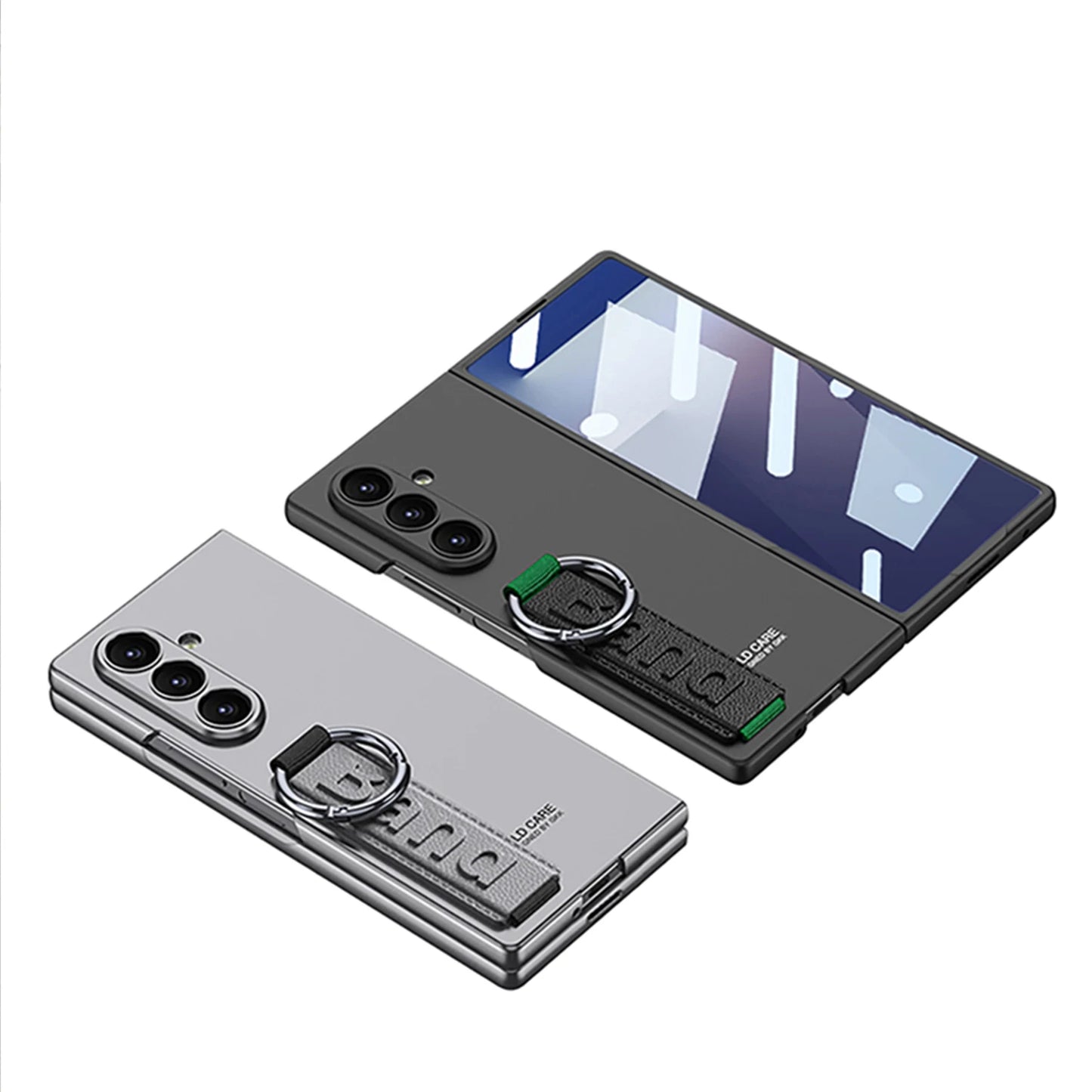 Ultra-thin Wrist Strap Matte Cover For Samsung Galaxy Z Fold 7 6 Outer Screen Protector Ring Holder Case For Galaxy Z Fold7 Case