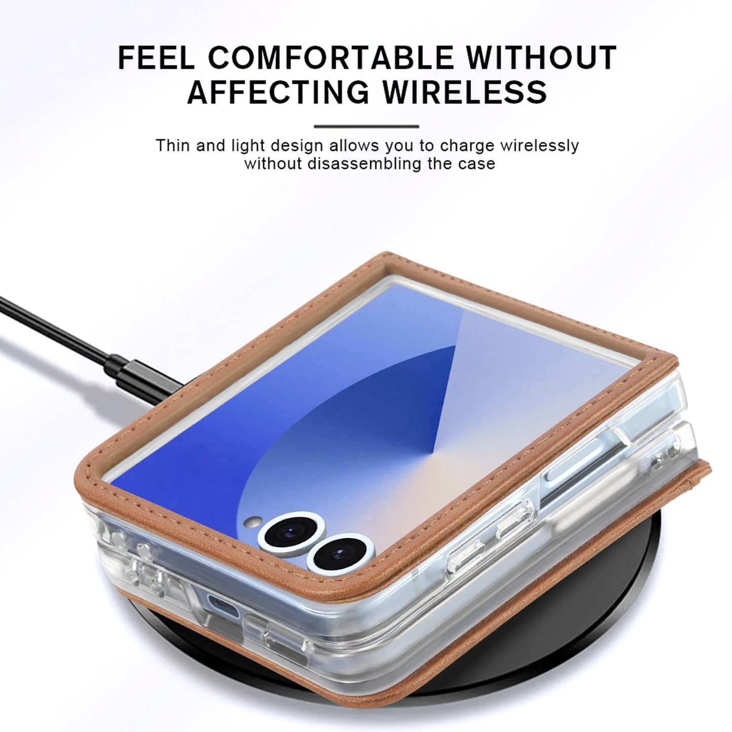 Card Slot Holder Luxury Leather Bag Case for Samsung Galaxy Z Flip7 5G Flip5 Flip 7 6 Flip6 Flip4 Flip 5 4 3 2 Flip3 Flip2