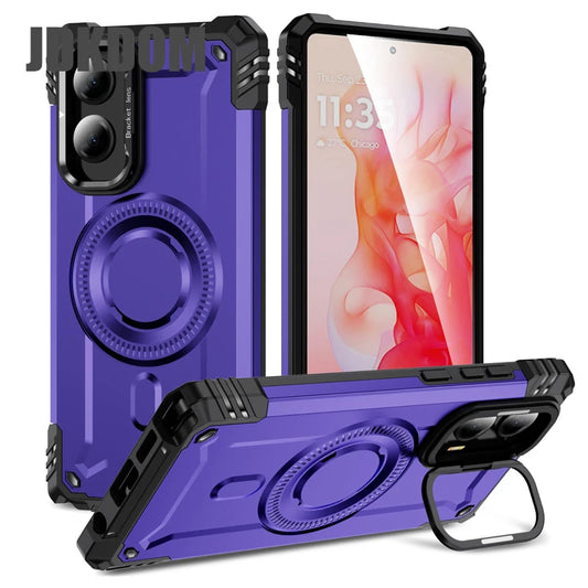 JDKDOM Military Shockproof Bracket Phone Magnetic Case For Motorola G Play G Power 2025 G Stylus 5G 2024 G Pure G 5G 2023 Cover
