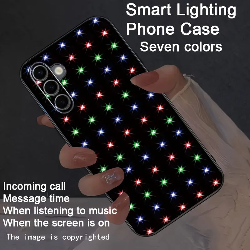 Voice Control Starry Colorful LED Phone Cases For Google Pixel 9 8 7 Pro XL 10 9a 8a 7a 6a Phone Cover Glass Luminous Bumper