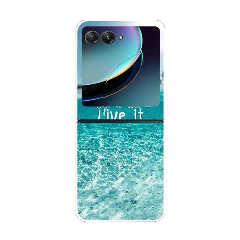 For Motorola Razr 40 Ultra Phone Case Flower Painted Clear Plastic PC Hard Back Cover For Moto Razr 40 Ultra Case 40Ultra 6.9"