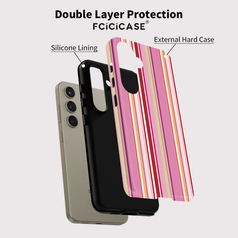 Fcicicase Colorful Lines Pattern Phone Case For Samsung Galaxy A36 A26 A 26 5G A16 A56 Shockproof Matte Silicone Acrylic Cover