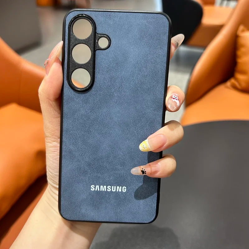 Luxury Sheepskin Leather Phone Case Samsung Galaxy S25Ultra S25 S24 S23 S22 S21 Ultra Plus S23FE S24FE Lambskin Soft Coque