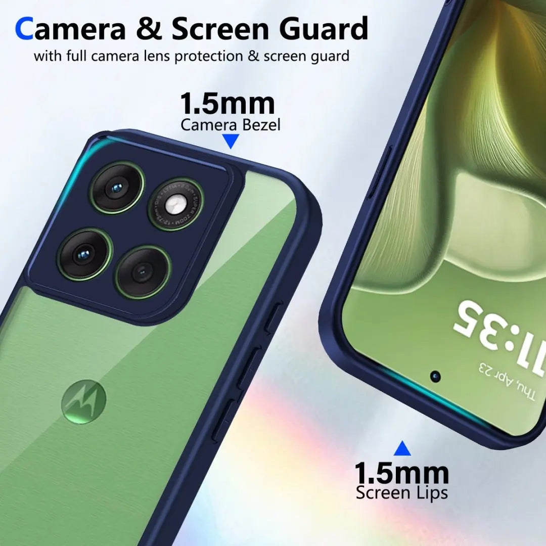 Clear Soft Frame Phone Case for Motorola Moto Edge 50 60 Pro Neo Ultra Fusion G Stylus 5G Shockproof Cover Hard Acrylic Shell