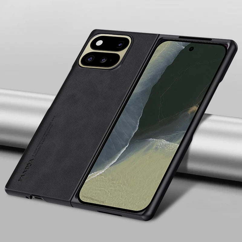 Matte Case for Pixel Fold Faux PU Leather Hard Plastic Back Cover For Google Pixel 11 Fold GZDQ6 2026