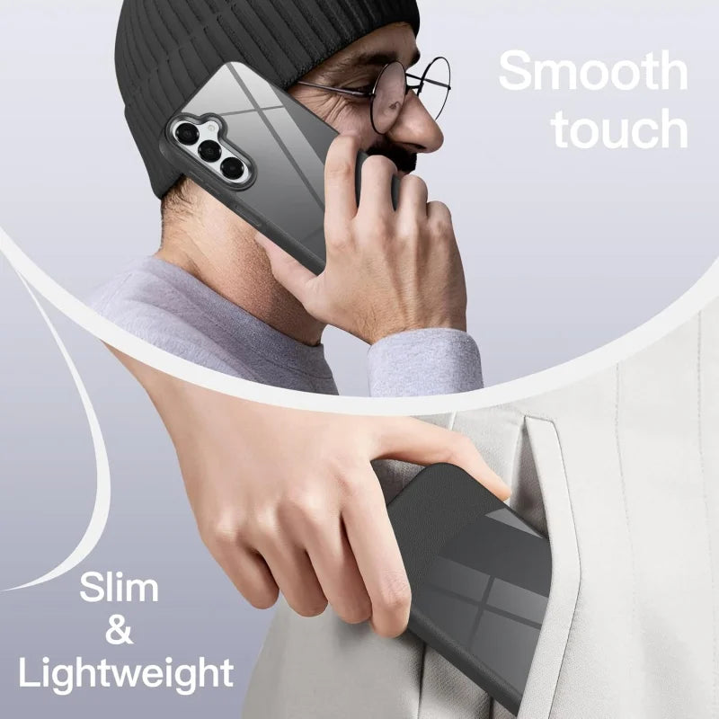 Leather+Acrylic Shockproof Phone Case For Samsung Galaxy S25 S24 S23 FE S22 Ultra A55 A54 A05S A16 A25 A35 A35 A56 A15 A34 Cover