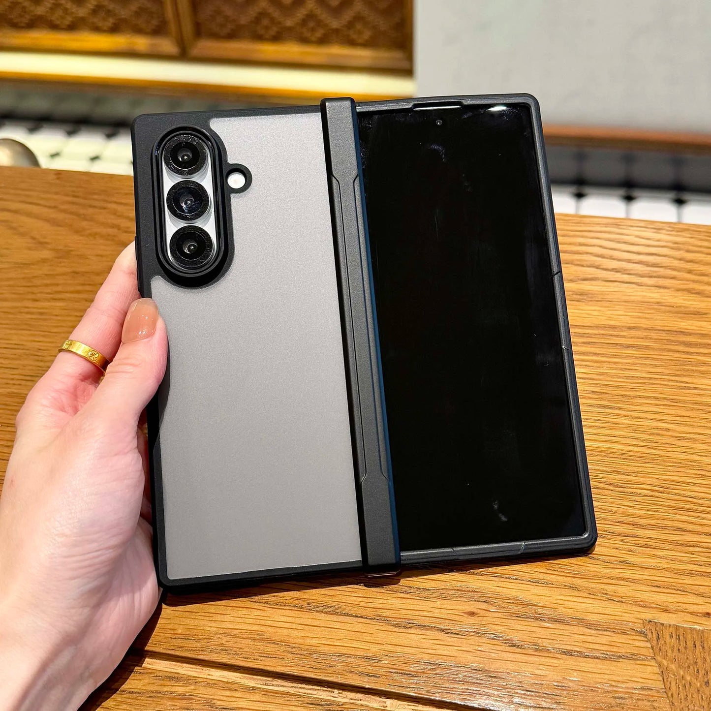 For Samsung Galaxy Z Fold 7 Case Matte Skin Friendly Transparent Hinge Folding Shockproof Protective PC Cover Accessories Funda