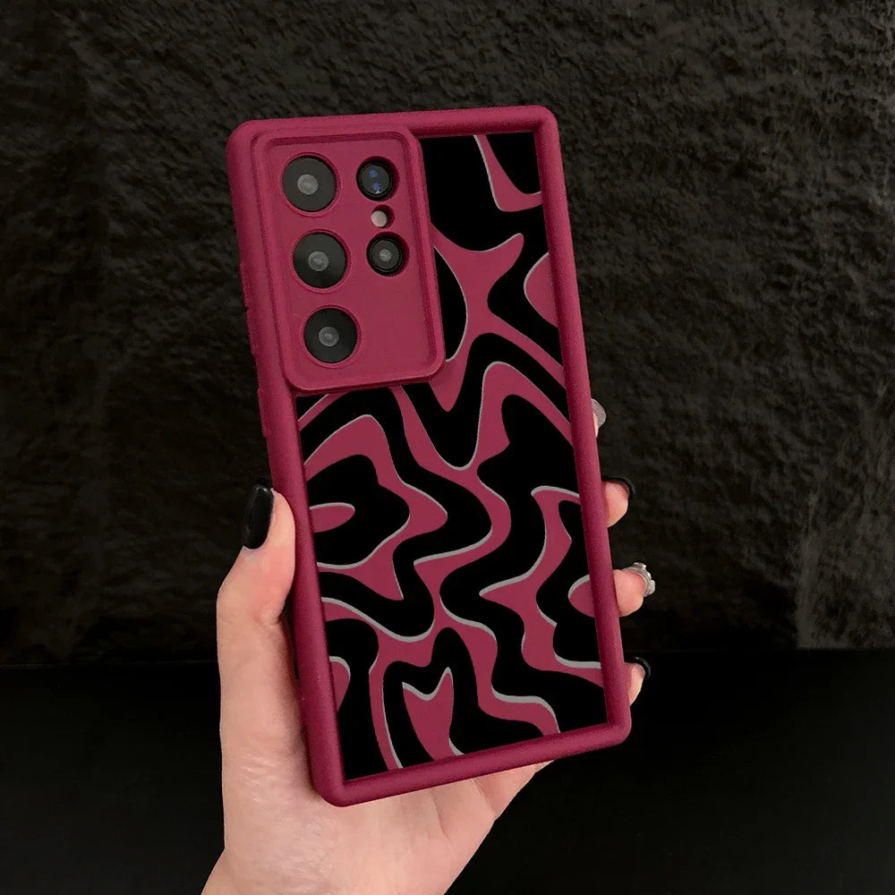 A55 A56 Case Colorful Striped Soft Silicone Y2K Case for Samsung Galaxy S25 Ultra S24 Plus S23 FE S22 S21 S20 A35 A25 A15 Cover