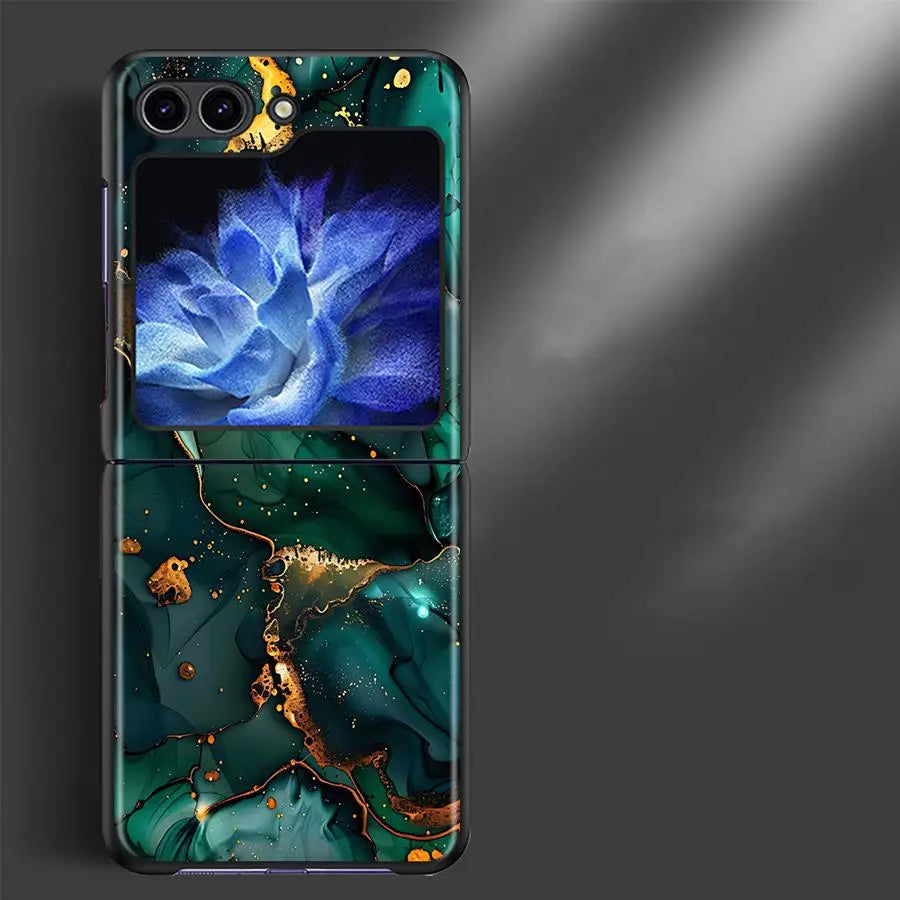 Marble Case for Samsung Galaxy Z Flip 7 6 5 4 3 Flip3 Flip5 Flip7 FE Flip4 Flip6 Back Phone Cover Funda