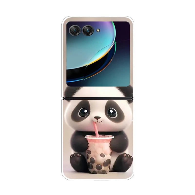 Case For Motorola Razr 40 Ultra Transparent Hard Folding Luxury Pattern For Motorola Moto Razr 40 Ultra Clear Cover Razr40 Ultra