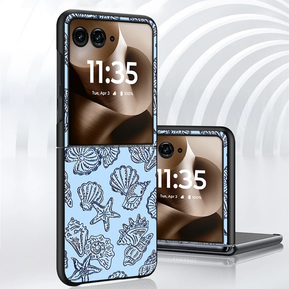 Phone Cover Phone Case for Motorola Razr 70 Razr Fold 50 60 Ultra 50/60 70 Plus Seashell Conch Art