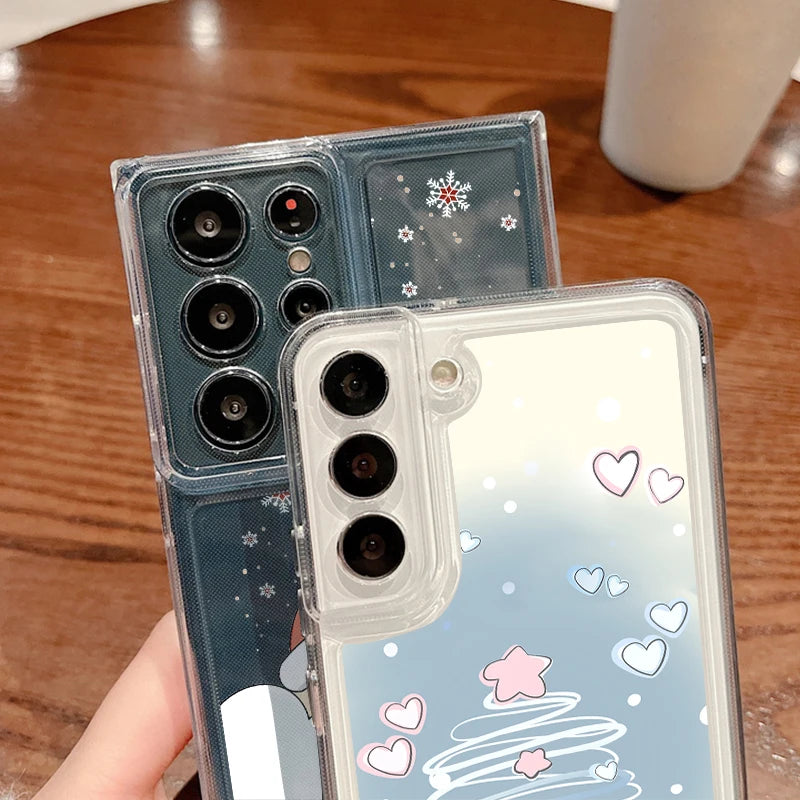 Christmas Pattern Phone Case For Samsung Galaxy A17 A55 A56 A16 A26 A36 A35 A15 S25 Edge S23 S24 Ultra S22 S24 FE Silicone Cover