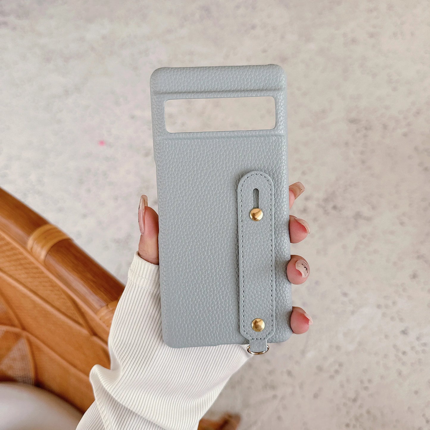 Leather Litchi Wrist Strap Holder Phone Case For Google Pixel 9 8 7 6 Pro Pixel 8A 7A 6A 9 XL Colorful Finger Ring Buckle Cover