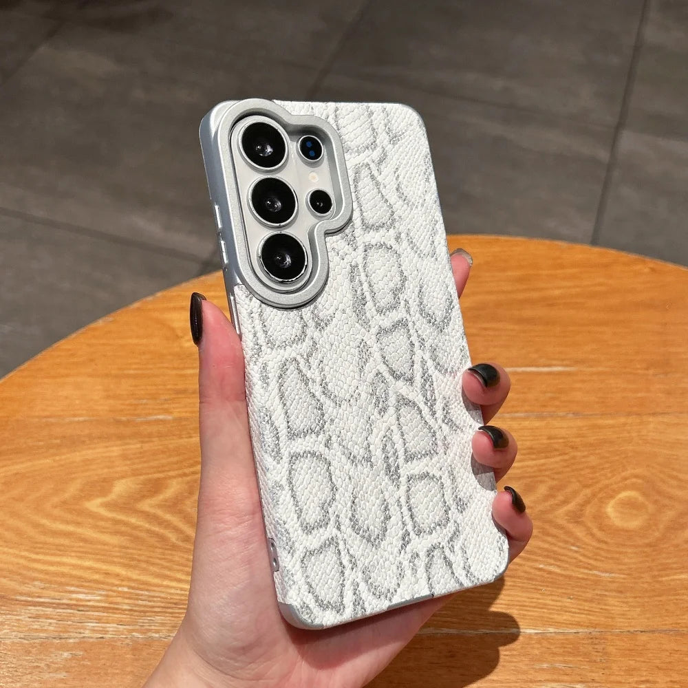 Luxury for Magsafe Inside Magnetic Case for Samsung Galaxy S26 Ultra S23 S22 S25 S24 Ultra Plus S26Ultra Snake Pattern Cover