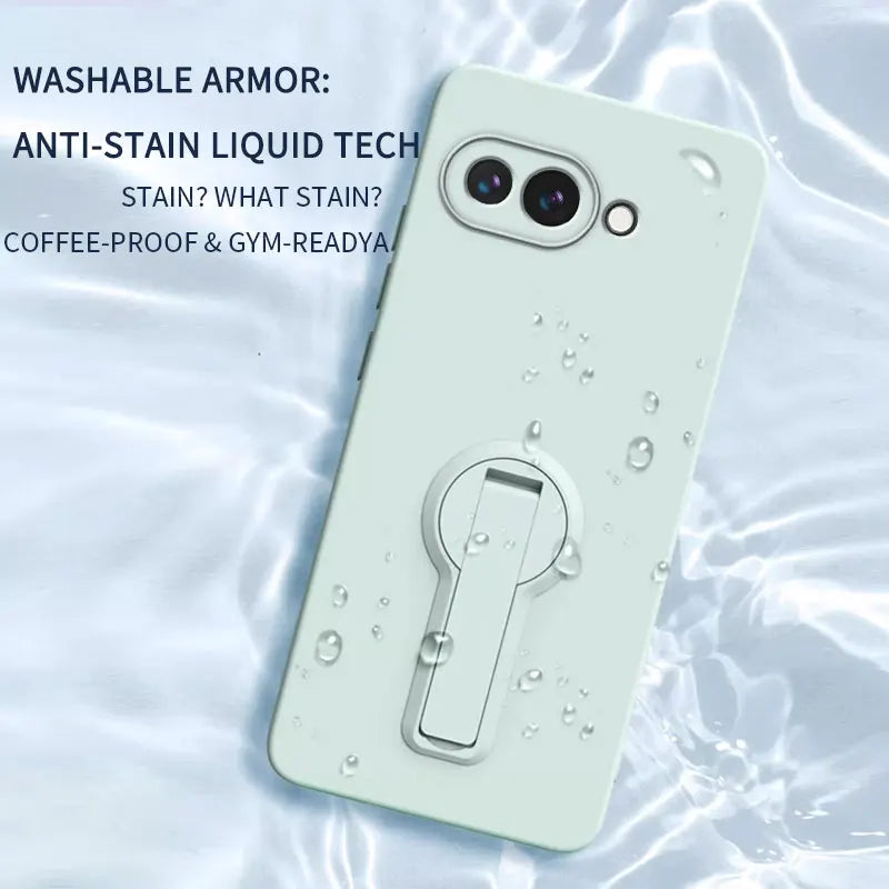 Case for Google Pixel 9a Liquid Silicone Stand Holder Soft Phone Skin Cover for Pixel 8 Pro 8a Upgrade Shockproof Back Funda