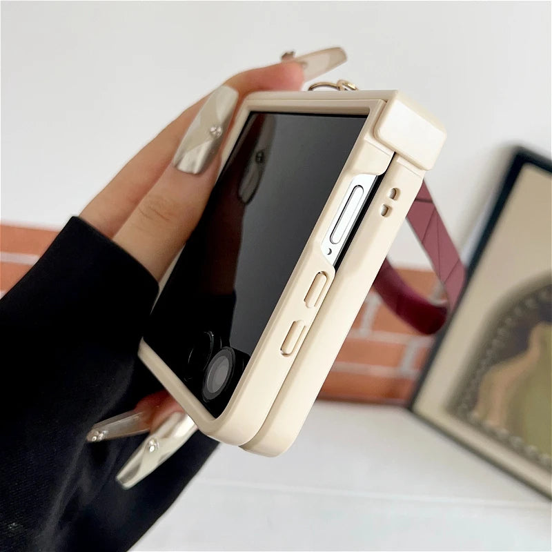 Luxury Geometric Prism Magnetic Phone Case For Samsung Galaxy Z Flip 7 6 5 4 3 5G ZFlip7 FE For Magsafe 3-piece Set Hinge Cover