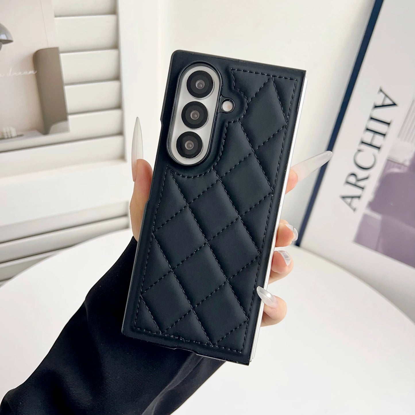 Suitable for Samsung Galaxy Z Fold 7 6 5 luxury fashion premium down jacket leather shockproof phone case