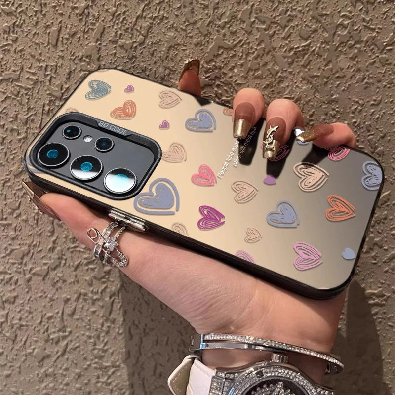 Simple Colorful Love IMD Case For Samsung Galaxy S25 S24 S23 S22 S21 Ultra Plus FE A56 A16 A15 A35 A55 A34 A54 A33 A53 A26 Cover