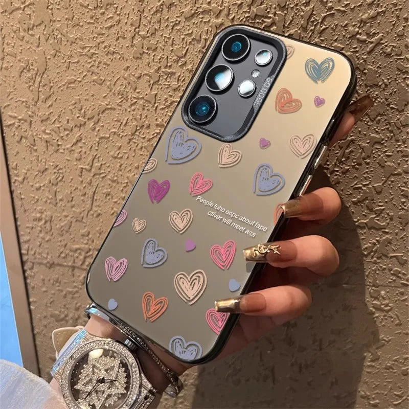 Simple Colorful Love IMD Case For Samsung Galaxy S25 S24 S23 S22 S21 Ultra Plus FE A56 A16 A15 A35 A55 A34 A54 A33 A53 A26 Cover