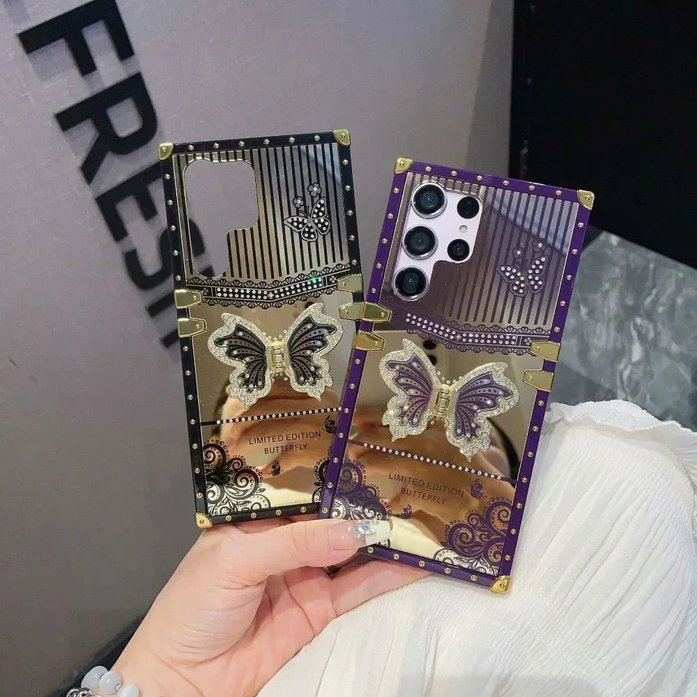 For Samsung Galaxy S23 FE S25 S24 S22 S21 Ultra Plus A15 A05S A05 A54 A55 A34 A15 A35 A06 A16 A26 A36 A56 AButterfly Stand Cover