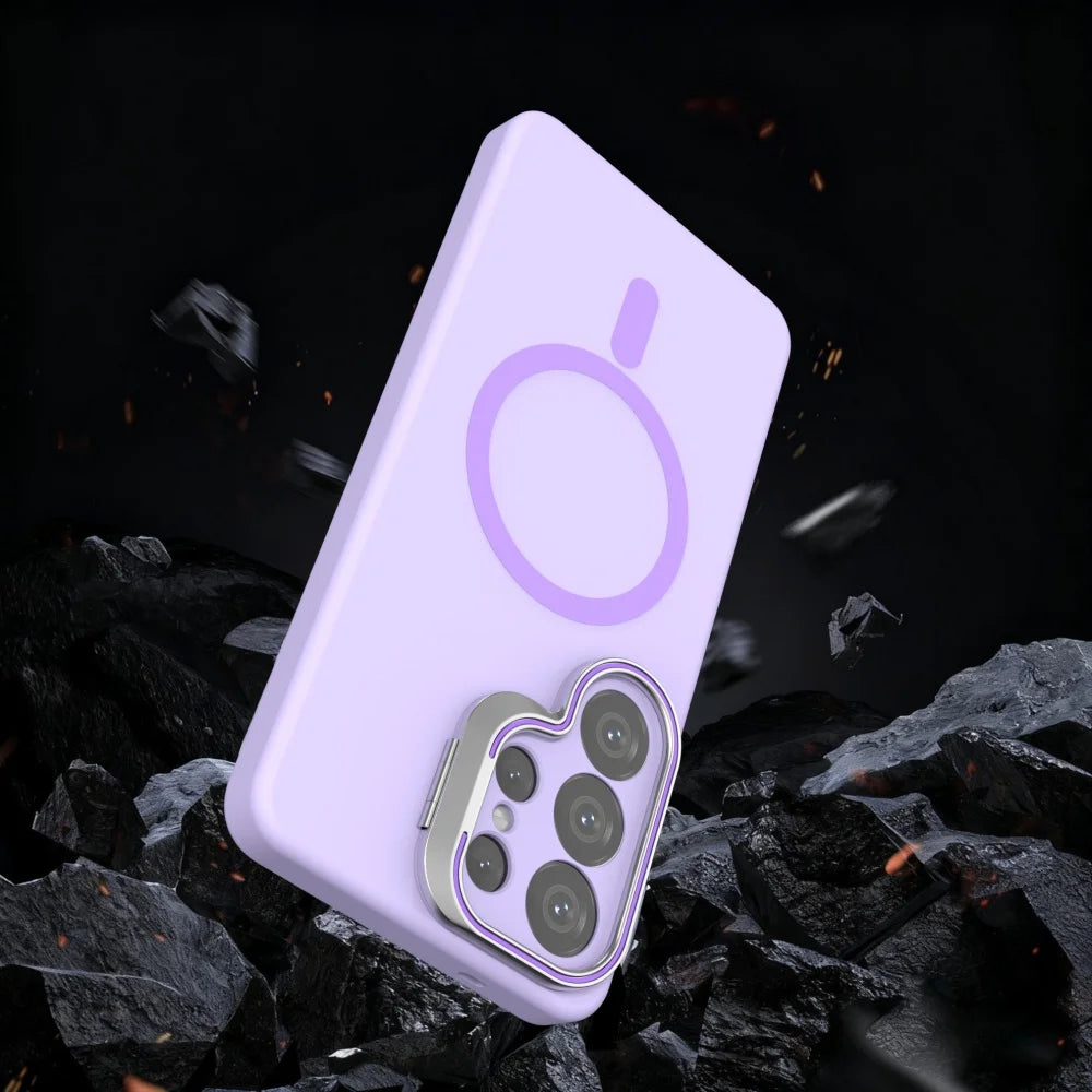 For Magsafe Liquid Silicone Case For Samsung Galaxy S26 S25 S24 S23 Ultra Edge Funda S25 Ultra Metal Lens Protect Magnetic Cover