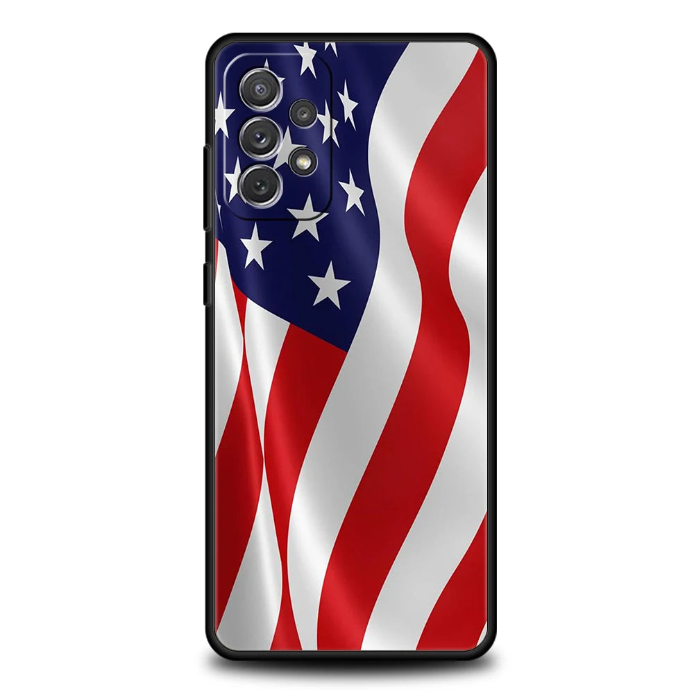 American United States Flag Phone Case for Samsung Galaxy A14 A54 A34 A51 A71 A72 A32 A52 A52S A01 A11 A21S A31 A41 5G TPU Shell
