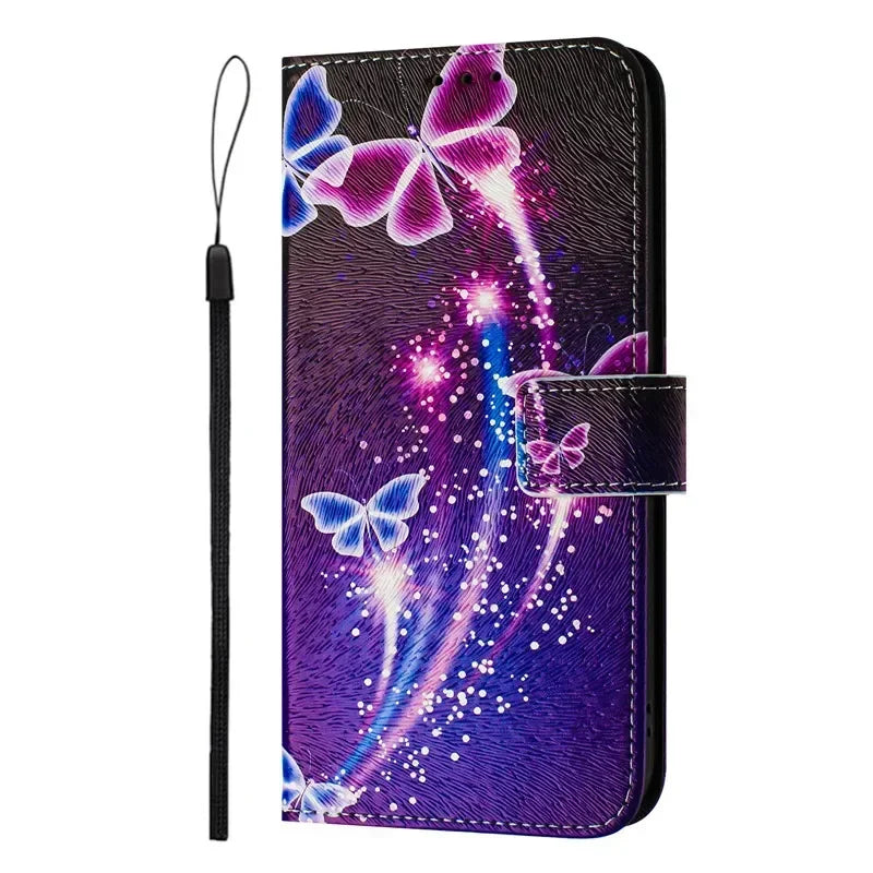 5G Leather Phone Case For Motorola MOTO G 5G 2025 MotoG Stylus 2024 2023 2022 2021 Flip Cover Wallet Magnetic Painted Cases Bear