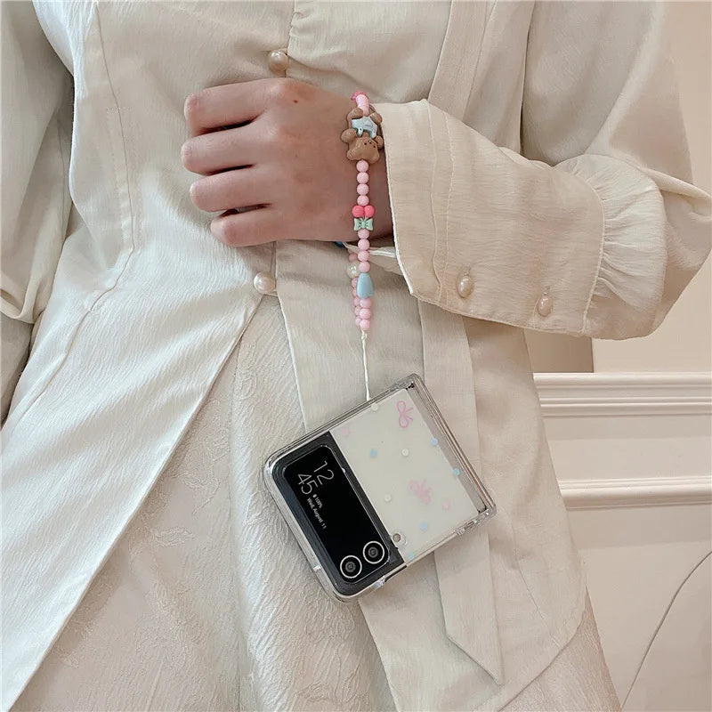 White Dog Phone Case for Samsung Galaxy Z Flip 7 6 5 4 Protective Back Cover for ZFlip5 ZFlip6 ZFlip7 Case Shell