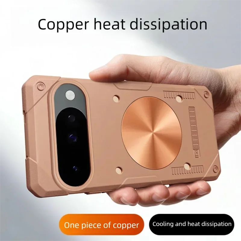 Gaming Dissipate Heat Case for Google Pixel 11 10 9 Pro XL 11 10 9 Pro Cover Magnetic Copper for Magnet Car Holder Soft Shell