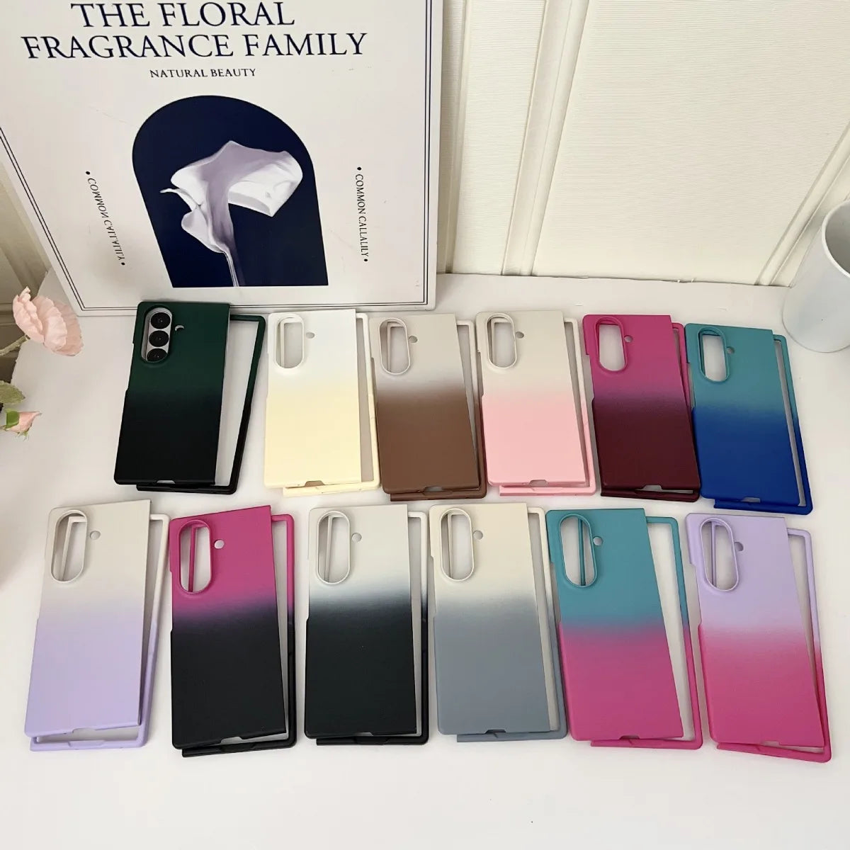 Gradient Colorful Plastic Hard Shell Phone Case for Samsung Galaxy Z Fold 7 6 5 4 3 ZFold7 Fold6 Anti-Drop Protection Back Cover