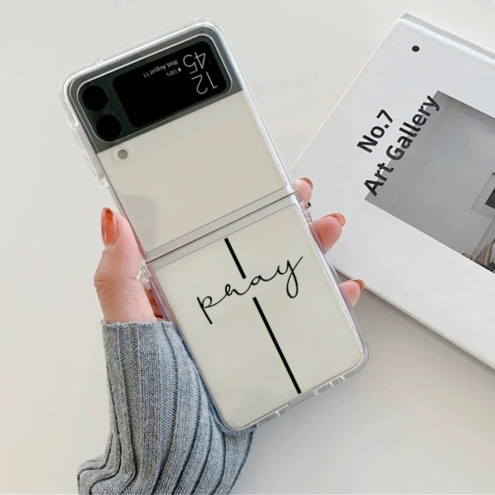 Faith Christian Religious Jesus Phone Case for Samsung Galaxy Z Flip 6 7 5 ZFlip 5 Hard Cover for Samsung ZFlip4 ZFlip3 Fundas