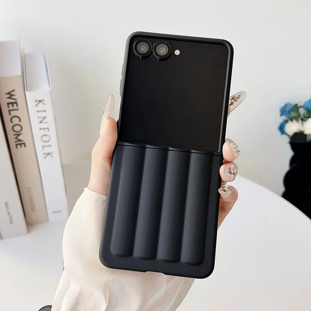 Super Thin Skin Feel Pillar Phone Case For Samsung Galaxy Z Flip7 6 Flip5 Flip4 Flip3 Solid Color Shockproof Protective Cover