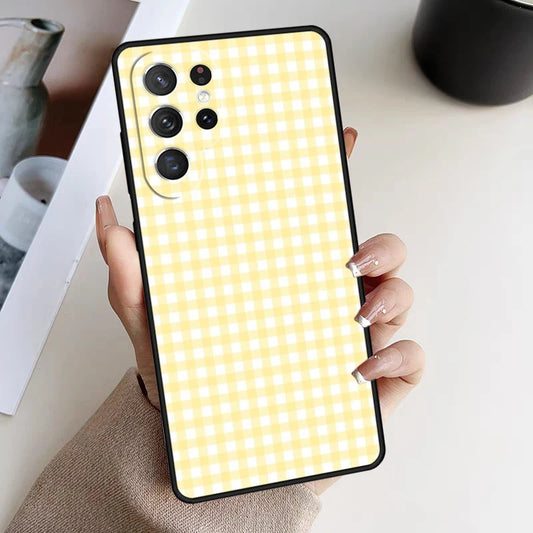 Phone Case For Samsung Galaxy S24 S23 S21fe S22 Ultra Plus Note 10 20 S8 S9 S10 Cover Pastel Gingham