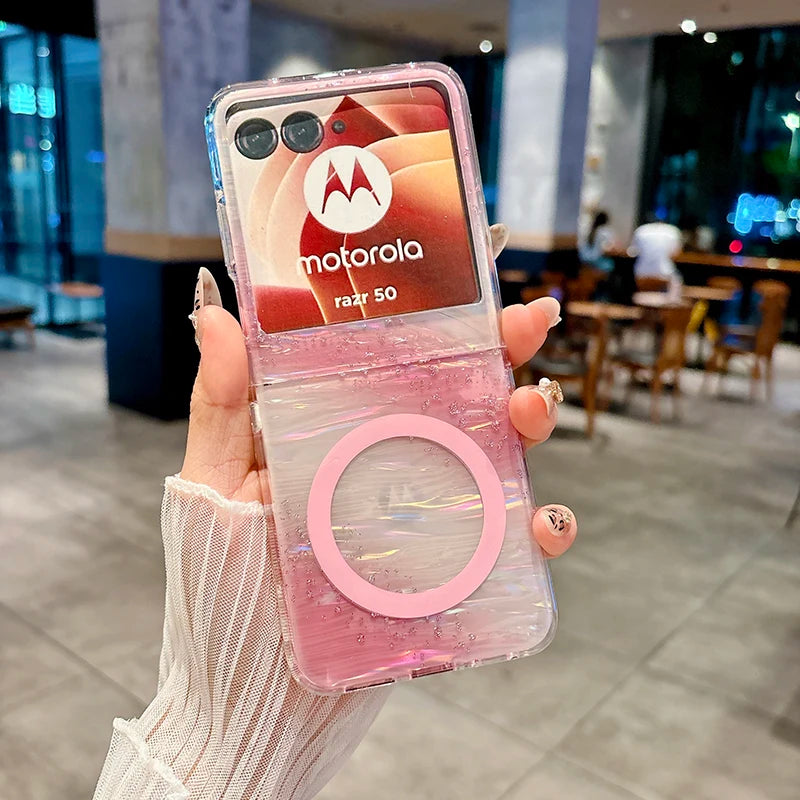 Case for Motorola Razr 60 Ultra 50 Razr+ 2024 Ultra 2025 Diamond Studded Glitter Magnetic Shell Pattern Mobile Phone Case Cover