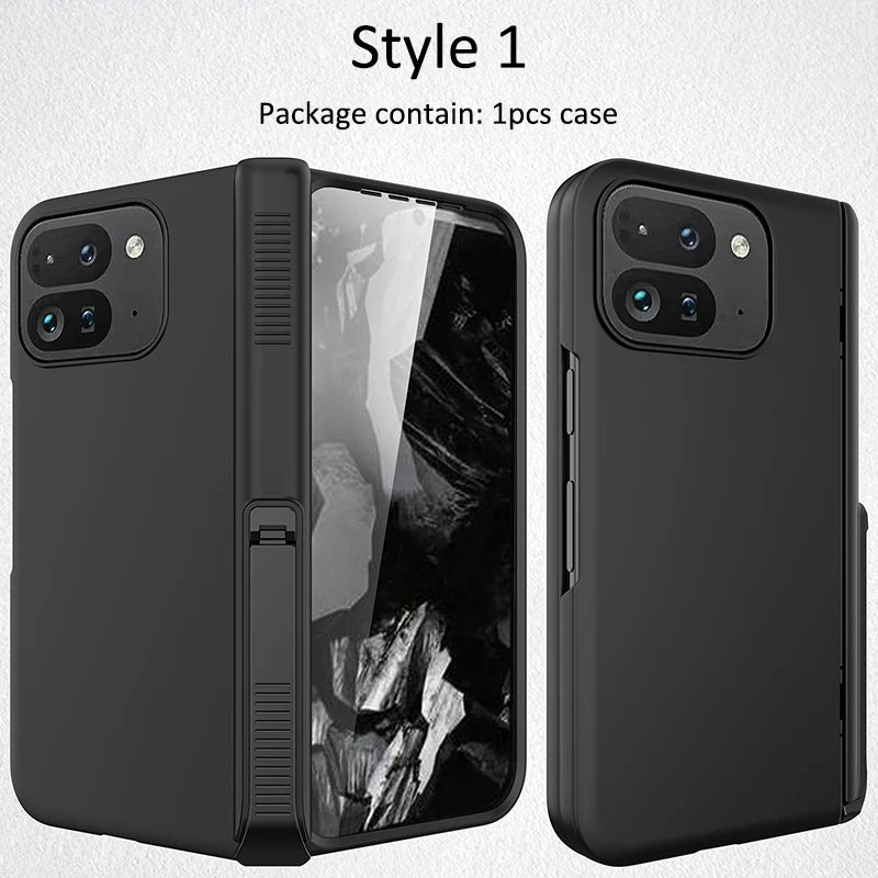 Spring Rotating Hinge Folding Matte Plastic Phone Case For Google Pixel 9 Pro Fold Matt Finish Shell
