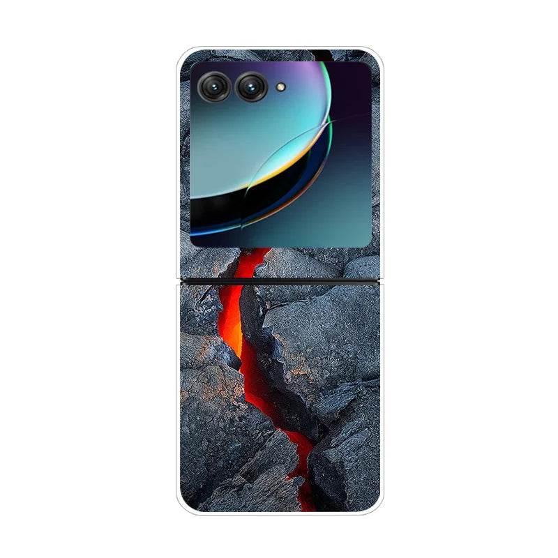 For Moto Razr40 Ultra 5G Case Plastic Wolf Lion Marble PC Hard Back Covers for Motorola Razr 40 Ultra Razr+ Razr4 2023 Capa