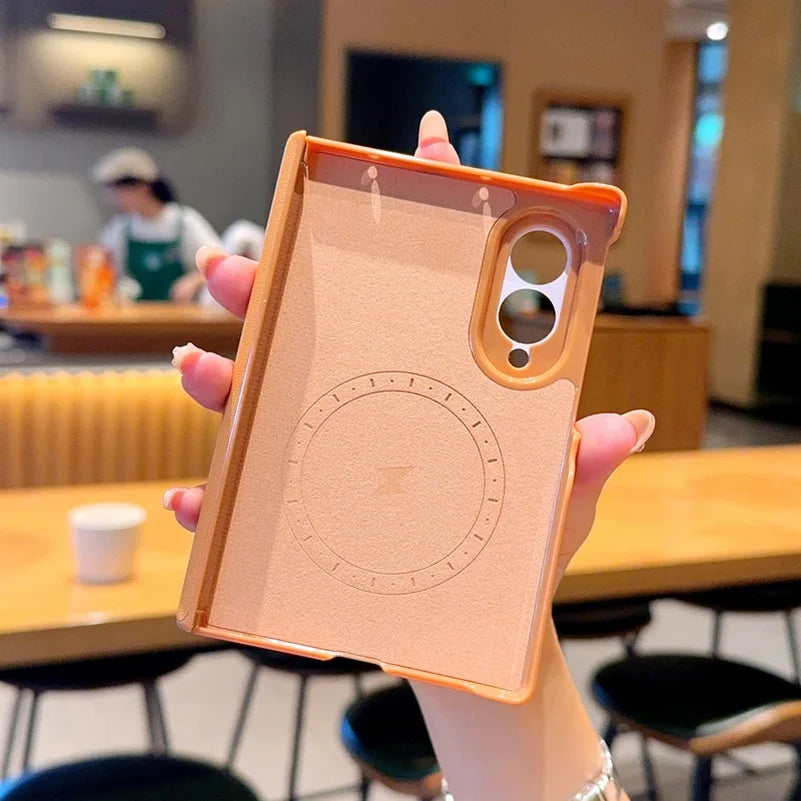Fashion Color Phone Case For Samsung Z Fold 8 Fold8 Ultra Galaxy Z Fold 7 Slim Crosshatch Leather Texture Protective Cover
