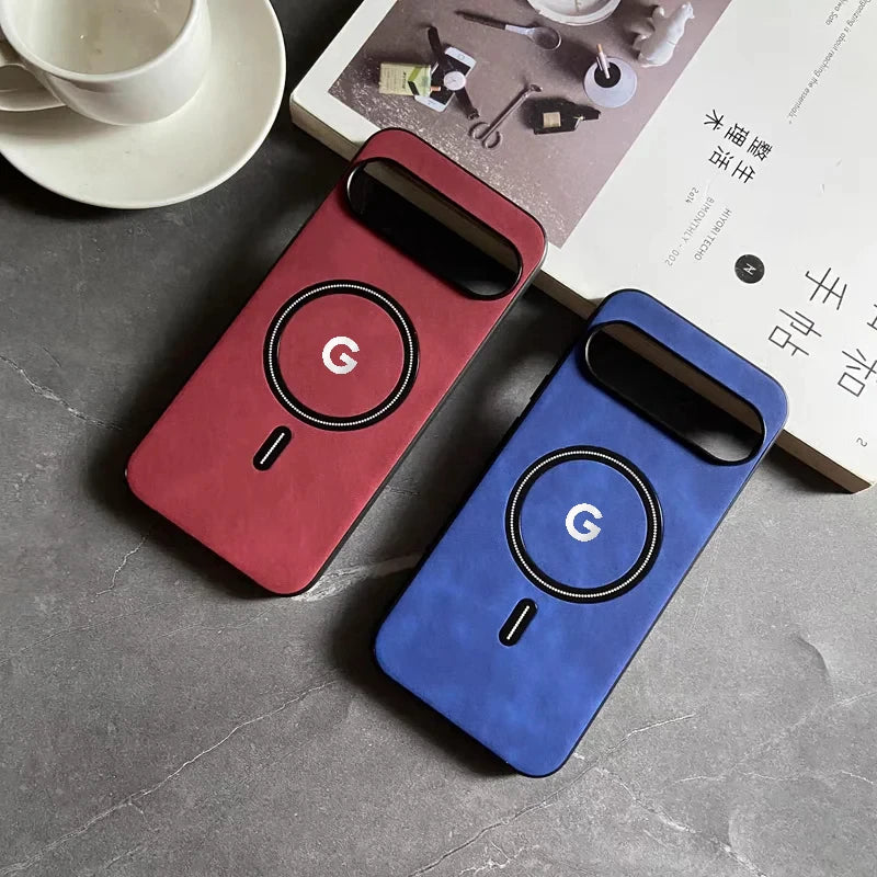 Luxury Business Leather For Magsafe Phone Case For Google Pixel 10 9 8 7 Pro XL 8A 7A Magnetic Wireless Charging Protect Cover