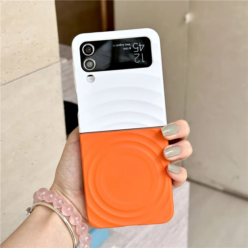 Color Collision Magnetic Phone Case For Samsung Galaxy Z Flip 7 6 5 4 3 Z Flip6 Flip7 Cover with Magsafe Stand Girp Cute Cases