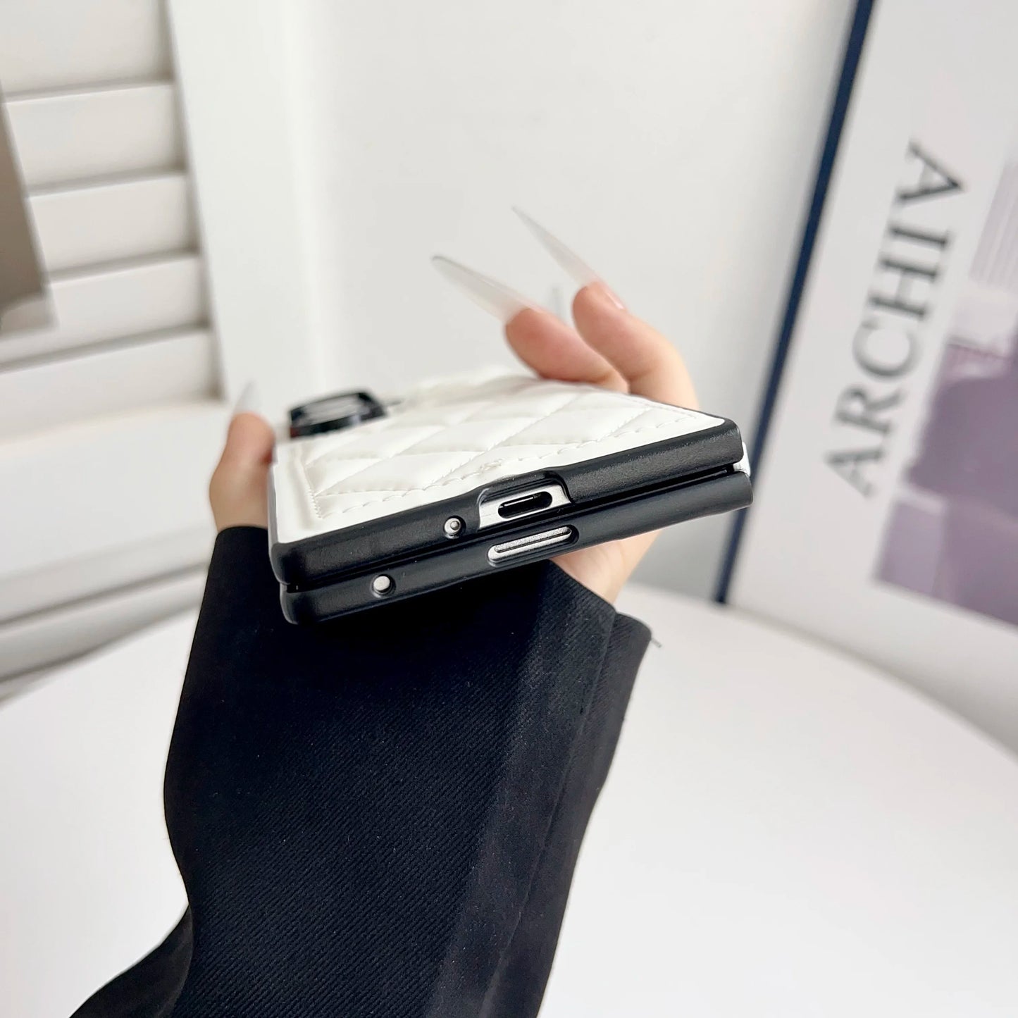 Suitable for Samsung Galaxy Z Fold 7 6 5 luxury fashion premium down jacket leather shockproof phone case