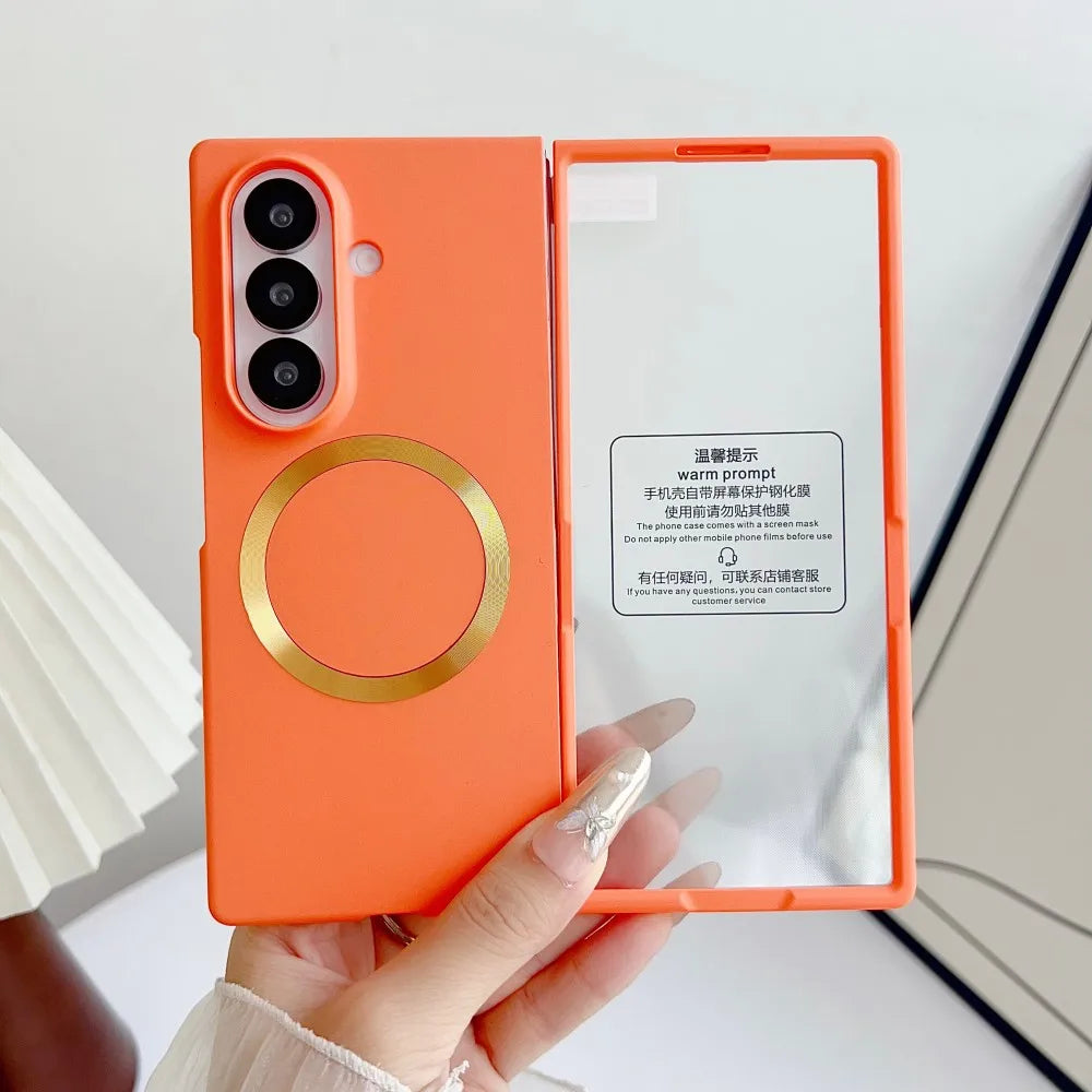 For Samsung Galaxy Z Fold 7 Case Hard PC Magnetic wireless charging Film Protective Back Cover case For Z Fold 7 Phone Shell